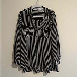 Spense Black and White Striped Top